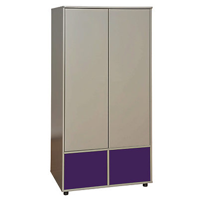 Stompa Uno S Plus Tall Wardrobe White/Purple Stompa Uno S Plus Tall Wardrobe White/Purple